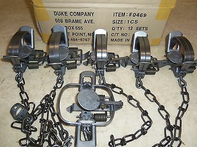 6 Duke #1 Coil Spring Traps 0469 Raccoon Mink Muskrat Trapping Nuisance Control