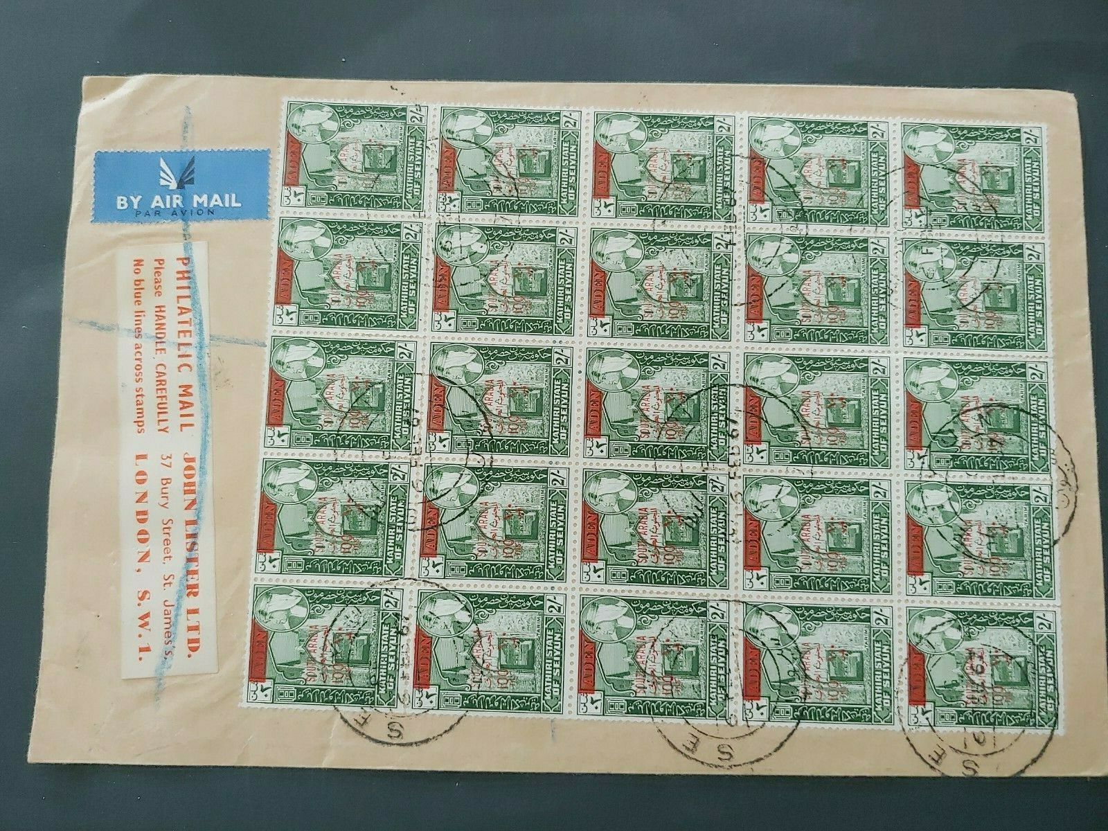 Early Postally Used Complete Cover Gb Uk South Arabia Wk24.12 Start 0.99$