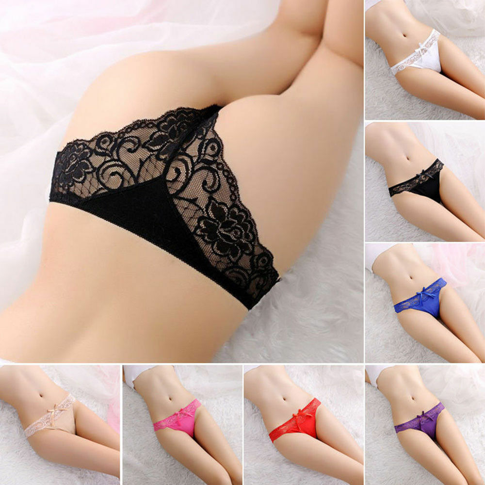 Women Thongs 3 Pack Underwears Exotic Culotte Cotton Sexy Briefs Panties Lace