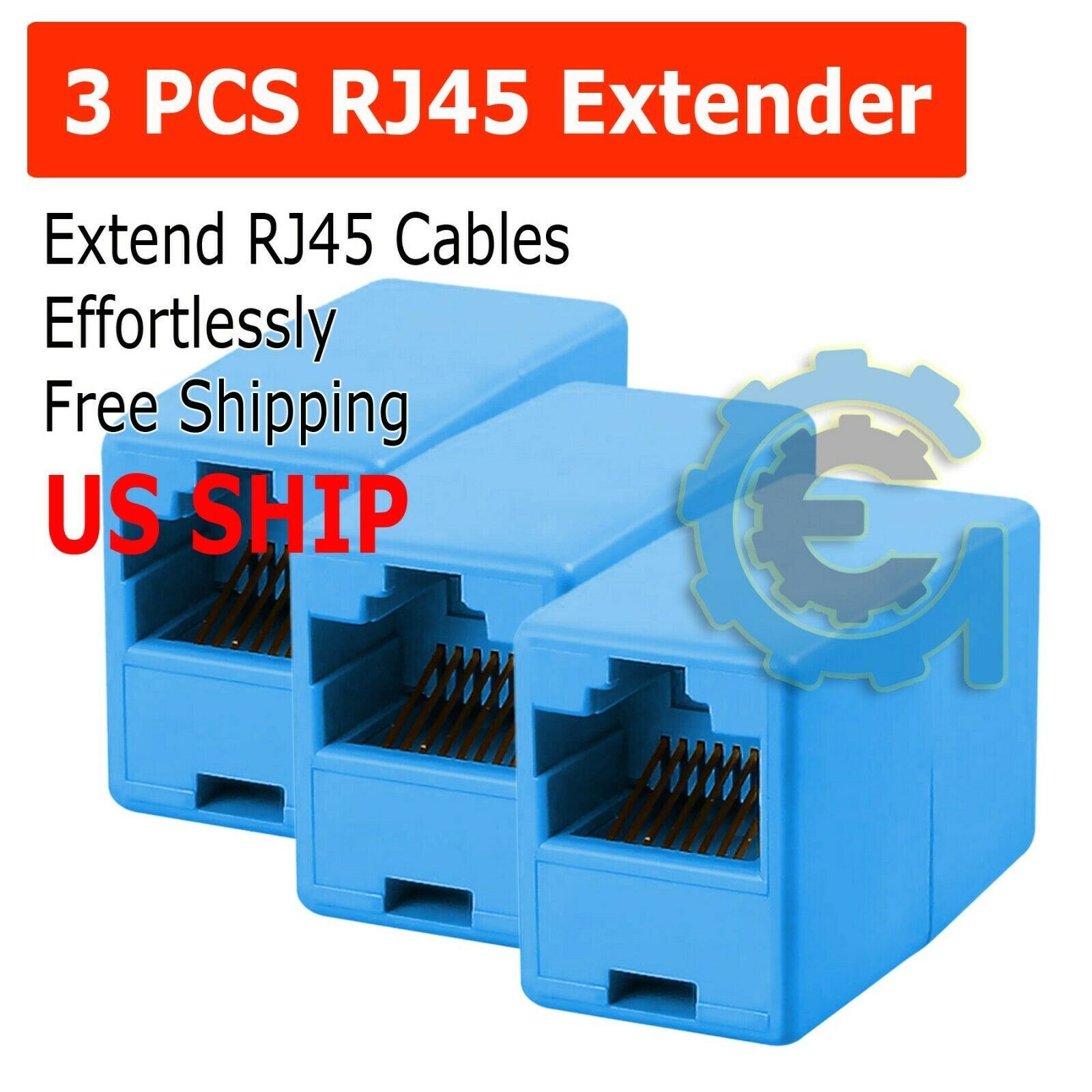 3x Rj45 Joiner Inline Coupler Cat6 Cat5 Extender Ethernet Wire Network Connector