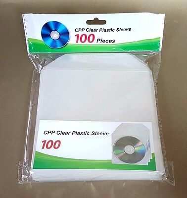 200 Cd Dvd Bluray Cpp Clear Plastic Sleeves With Flap Envelopes 100micron