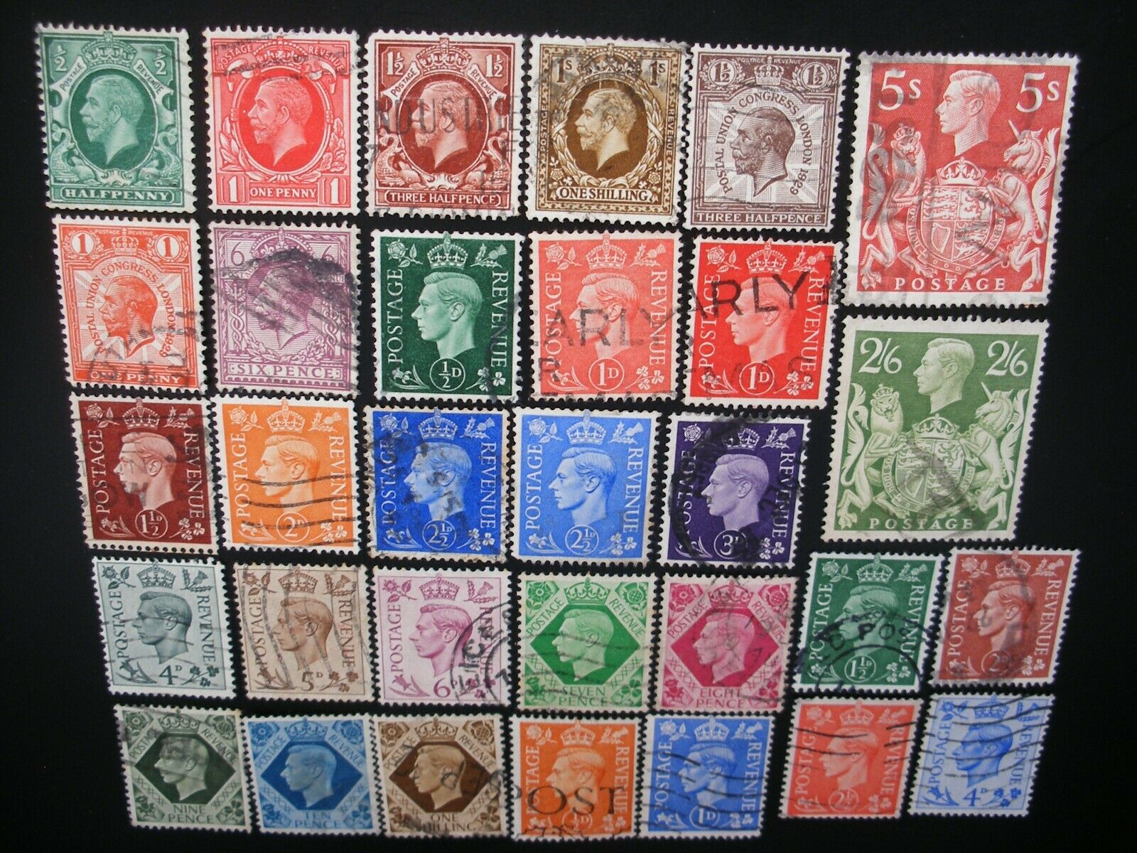 Great Britain 1924/64-collection Of 71 All Different Stamps Used