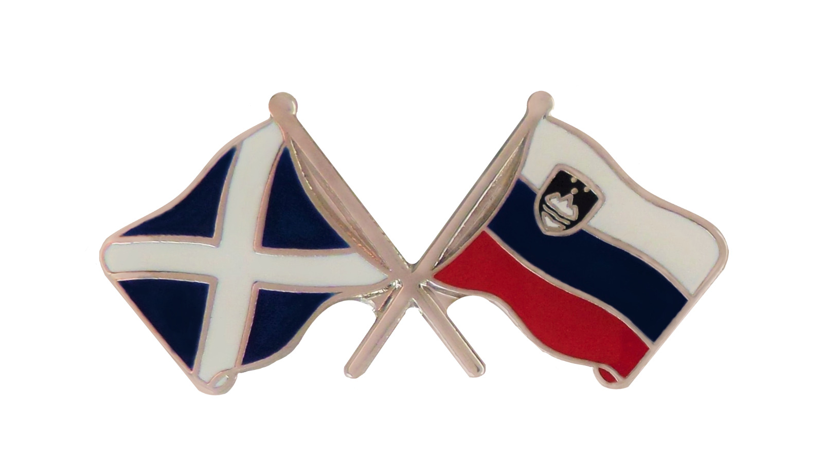 Slovenia Flag & Scotland Flag Friendship Courtesy Pin Badge