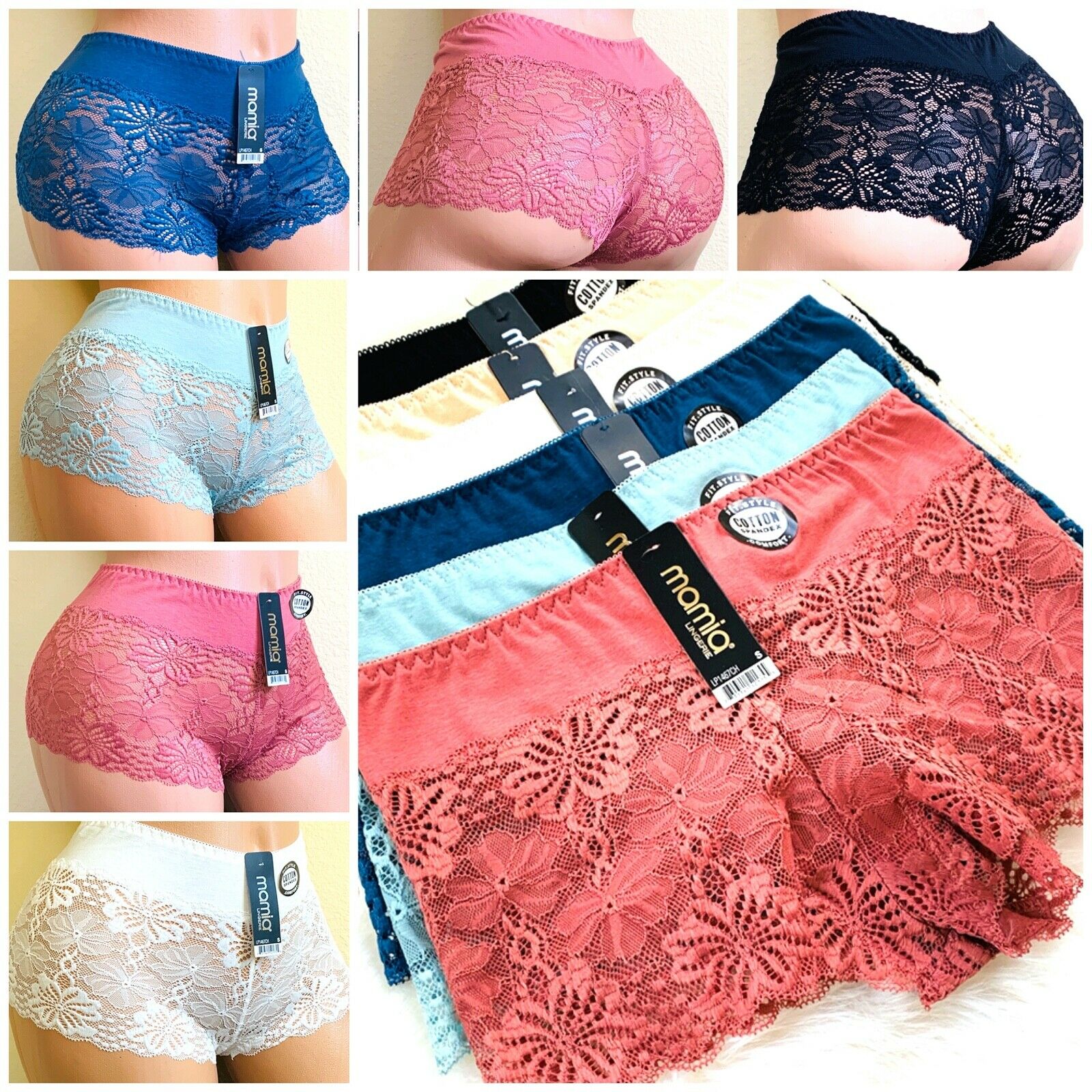 Boyshorts Lace Seamless Soft 6 Or 12 Multi-colors Panties Underwears L883 S-4xl