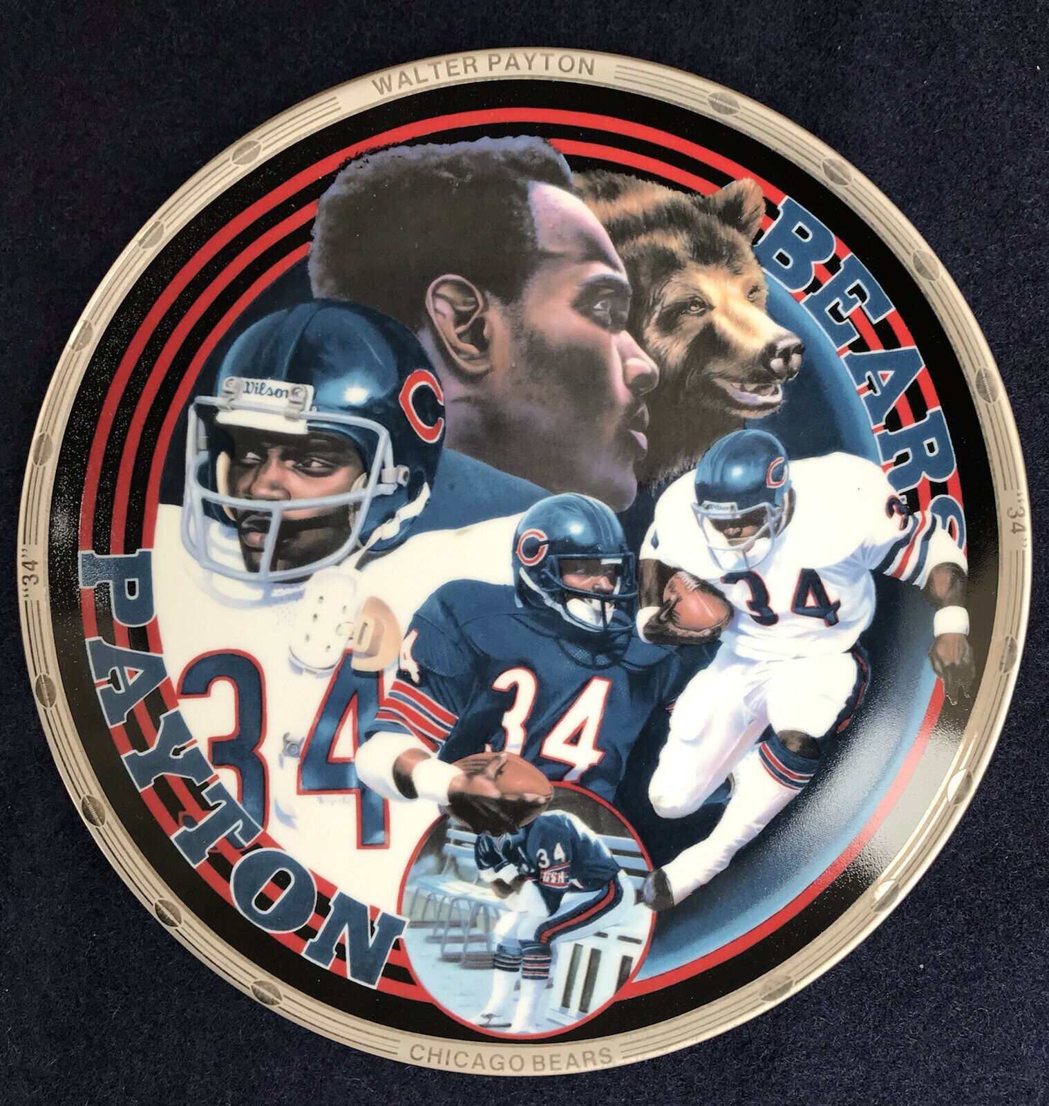 Vintage Walter Payton Sports Impressions Collector’s Plate 1992 Limited Edition!