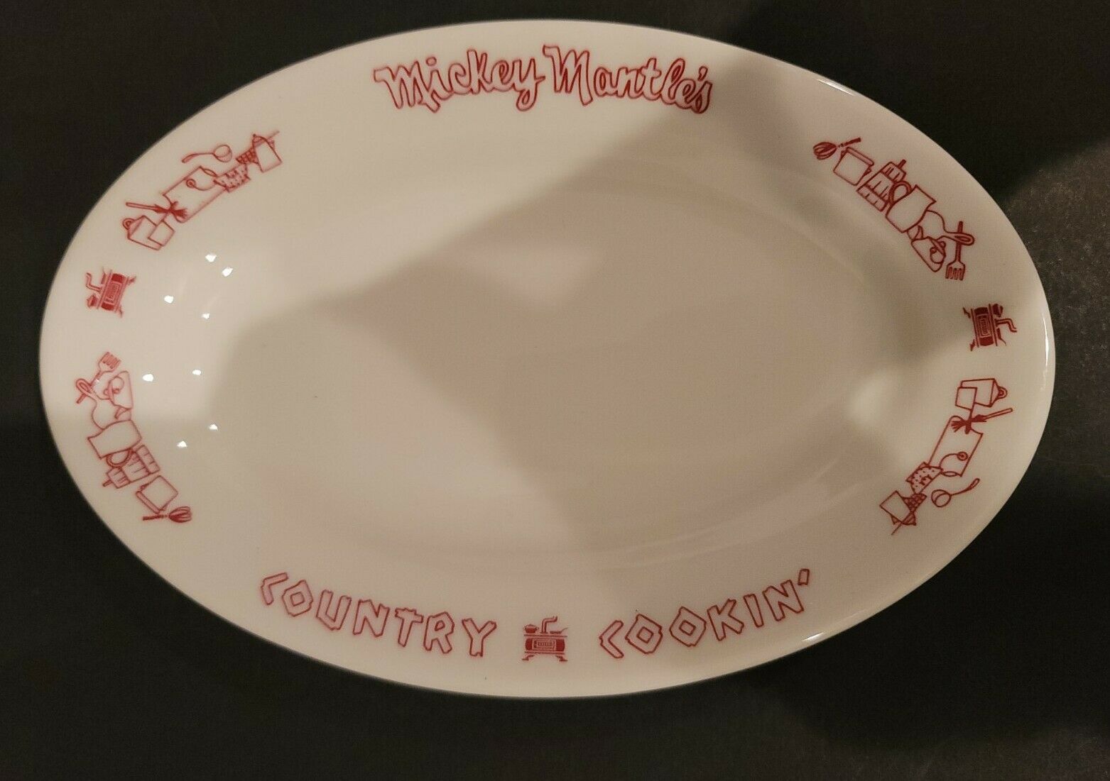 Mickey Mantle's Country Cookin' Vintage Butter Plate Shenango China Mantle 1969