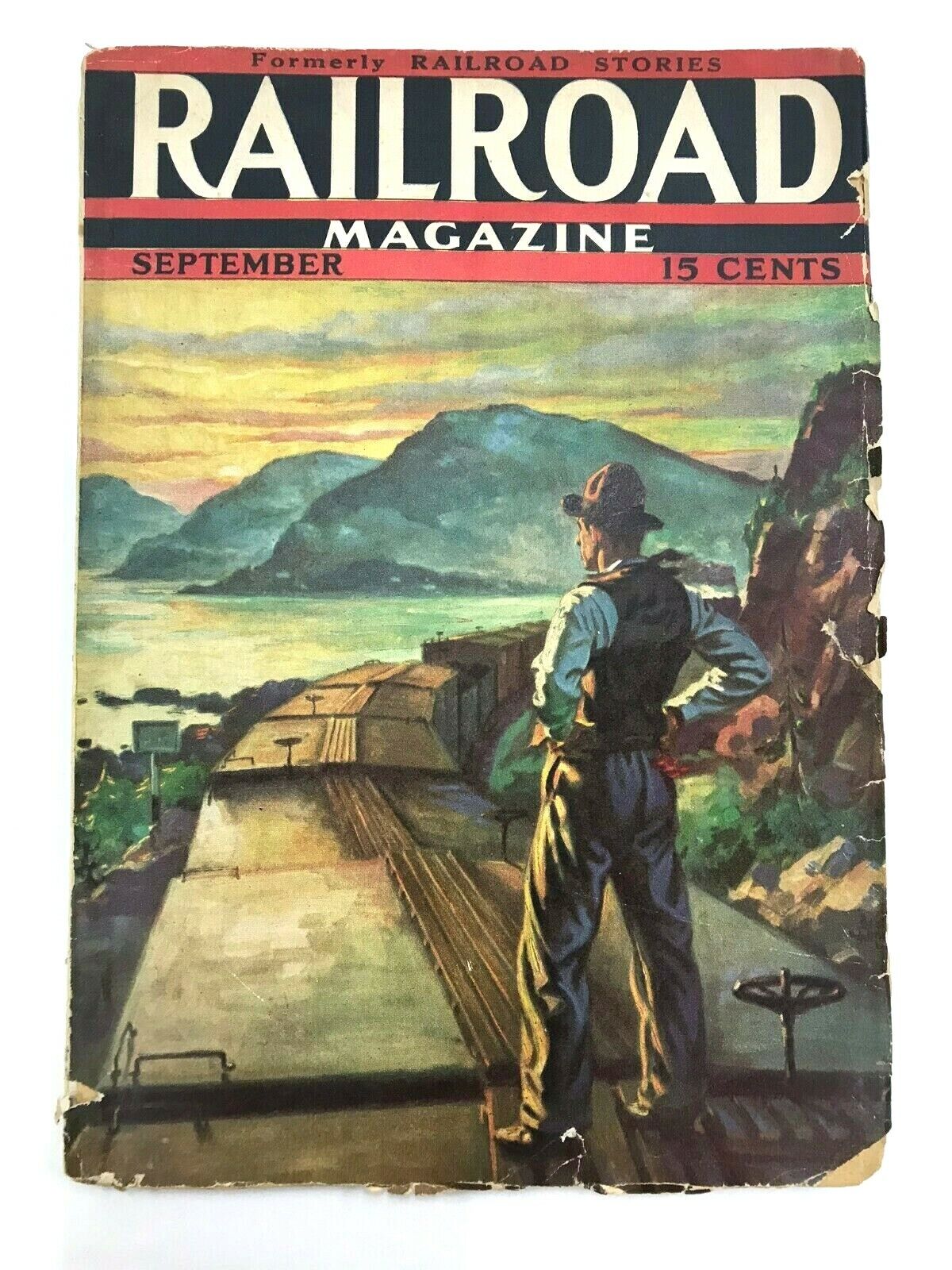 Vtg September 1937 Railroad Magazine Pulp Stories Cover Art Watson Super Chief