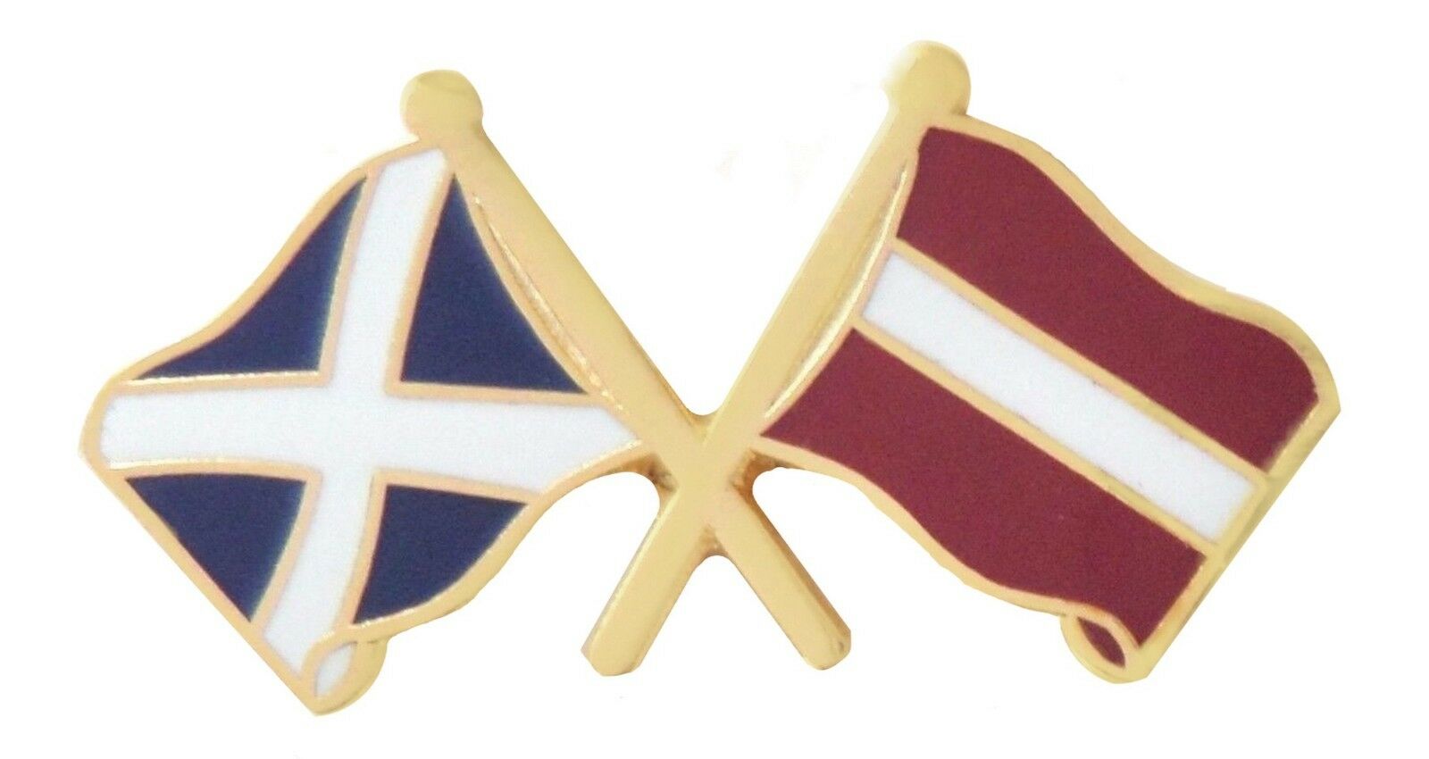Latvia Flag & Scotland Flag Friendship Courtesy Pin Badge